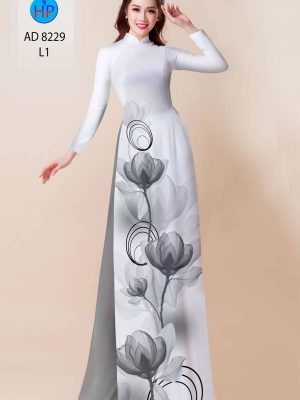 Vải Áo Dài Hoa In 3D AD 8229 22